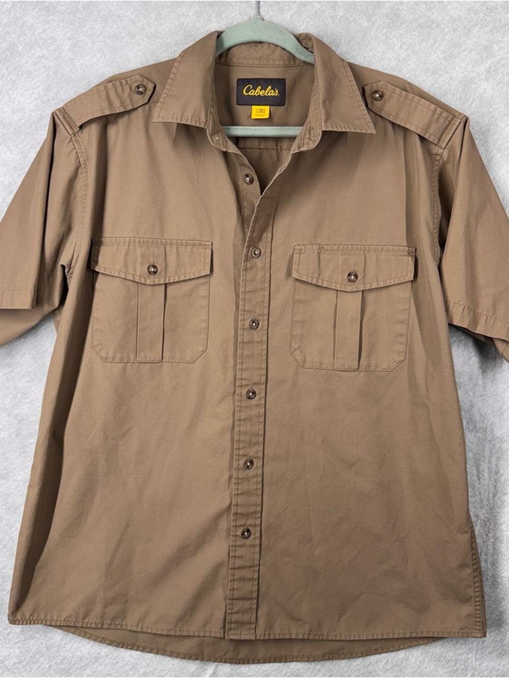 Cabela's Men's Short Sleeve Button-Front Shirt - Light Brown